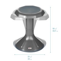 Ecr4Kids Ace Active Core Engagement Wobble Stool, 18-Inch Seat Height, Flexible Seating, Grey