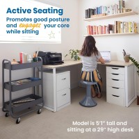 Ecr4Kids Ace Active Core Engagement Wobble Stool, 18-Inch Seat Height, Flexible Seating, Grey