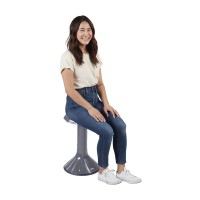 Ecr4Kids Ace Active Core Engagement Wobble Stool, 20-Inch Seat Height, Flexible Seating, Grey