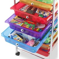 Whitmor 10 Drawer - Rolling Craft Organizer Cart - Chrome 15.25X13.50X35.25