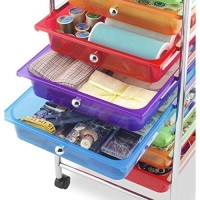 Whitmor 10 Drawer - Rolling Craft Organizer Cart - Chrome 15.25X13.50X35.25