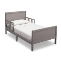 Delta Children Fancy Wood Toddler Bed - Greenguard Gold Certified, Grey