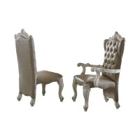 Acme Versailles Dining Side Chair In Vintage Gray And Bone White (Set Of 2)