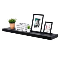 Welland 48 Inch Black Miassion Floating Shelves For Wall Bathroom Wall Mount Shelves Wood Modern Display Shelves Book Shelves