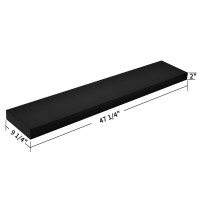 Welland 48 Inch Black Miassion Floating Shelves For Wall Bathroom Wall Mount Shelves Wood Modern Display Shelves Book Shelves