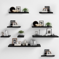 Welland 48 Inch Black Miassion Floating Shelves For Wall Bathroom Wall Mount Shelves Wood Modern Display Shelves Book Shelves