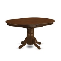 East West Furniture Ket-Esp-Tp Kenley Dining Room Table - An Oval Solid Wood Table Top With Butterfly Leaf & Pedestal Base, 42X60 Inch, Espresso