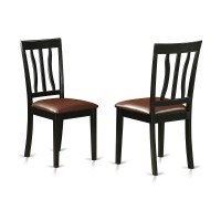 East West Furniture Shelton 3 Piece Set Contains A Round Dining Room Table With Pedestal And 2 Faux Leather Upholstered Chairs, 42X42 Inch, Black