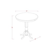 East West Furniture Jach3-Mah-C 3 Piece Counter Height Dining Set Contains A Round Dining Room Table With Pedestal And 2 Linen Fabric Upholstered Chairs, 36X36 Inch, Mahogany