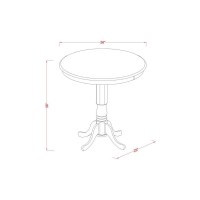 East West Furniture Jach5-Mah-C 5 Piece Counter Height Dining Table Set Includes A Round Kitchen Table With Pedestal And 4 Linen Fabric Upholstered Dining Chairs, 36X36 Inch, Mahogany