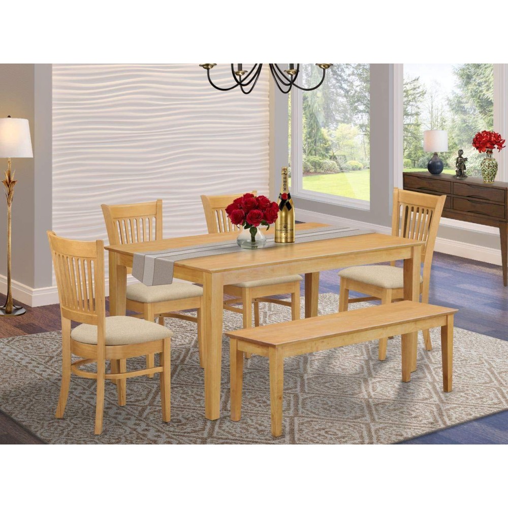 East West Furniture Cava6-Oak-C Kitchen Table Set