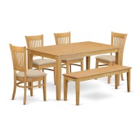 East West Furniture Cava6-Oak-C Kitchen Table Set