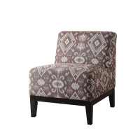 Acme Hinte Chenille Accent Chair In Multi-Color And Dark Brown