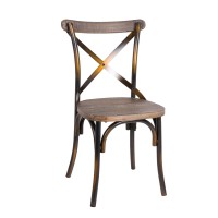 Acme Furniture 1 Piece Zaire Side Chair, Walnut & Antique Copper