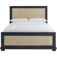 Progressive Furniture Willow Upholstered King Bed In Distressed Black