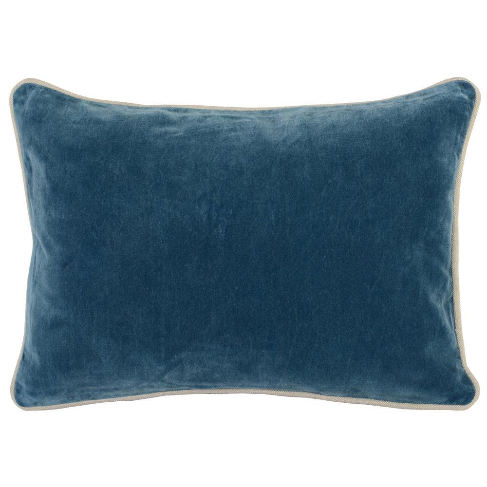 Kosas Home Harriet Velvet 14inch x 20inch Rectangular Throw Pillow Blue