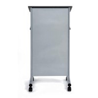 Audio-Visual Direct Wheeled Lectern Podium - Standing Desk With Storage Shelf - Silver/Black - Ideal For Presentations And Laptop Use