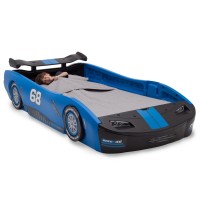 Delta Children Turbo Race Car Twin Bed, Blue