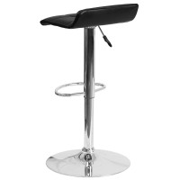 Flash Furniture Contemporary Brown Vinyl Adjustable Height Barstool With Quilted Wave Seat And Chrome Base