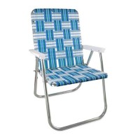 Lawn Chair Usa - Outdoor Chairs For Camping, Sports And Beach. Chairs Made With Lightweight Aluminum Frames And Uv-Resistant Webbing. Folds For Easy Storage (Classic, Sea Island With White Arms)