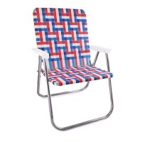 Lawn Chair Usa Folding Aluminum Webbed Chair For Camping Sports And Beach Magnum Old Glory With White Arms