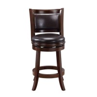 Boraam Augusta Counter Height Swivel Stool, 24-Inch, Cappuccino With Dark Brown Pu