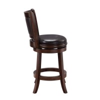 Boraam Augusta Counter Height Swivel Stool, 24-Inch, Cappuccino With Dark Brown Pu