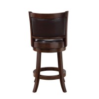 Boraam Augusta Counter Height Swivel Stool, 24-Inch, Cappuccino With Dark Brown Pu