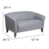 Flash Furniture Hercules Imperial Series Gray Leathersoft Loveseat