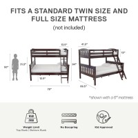 Dhp Airlie Convertible Wood Bunk Bed Stackable And Detachable Bed Frames For Kids And Teens With Angled Ladder High Guardrail