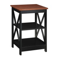 Convenience Concepts Oxford End Table With Shelves Cherryblack