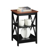 Convenience Concepts Oxford End Table With Shelves Cherryblack