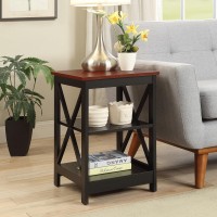 Convenience Concepts Oxford End Table With Shelves Cherryblack