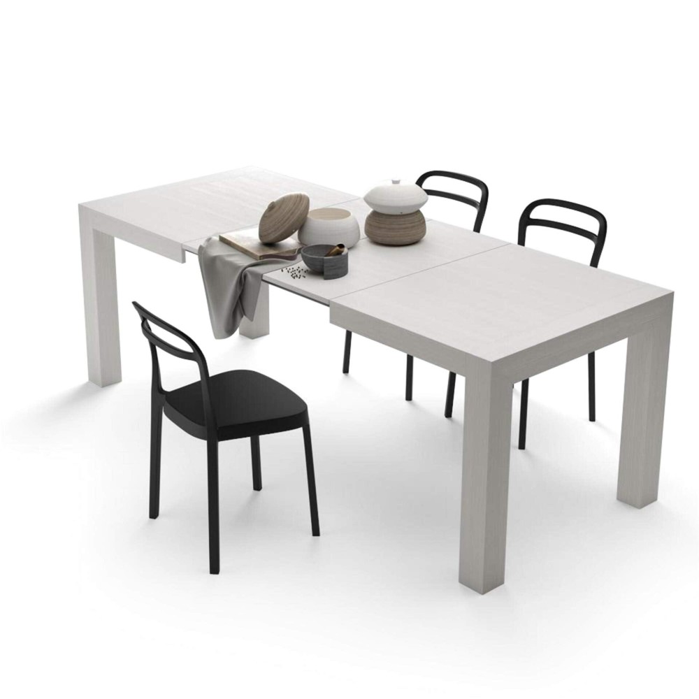 Mobili Fiver, Iacopo Extendable Dining Table, Ashwood White, Made In Italy