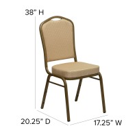 Flash Furniture Hercules Series Crown Back Stacking Banquet Chair In Brown Fabric - Copper Vein Frame