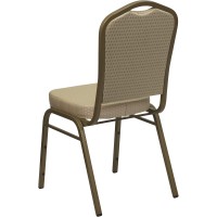 Flash Furniture Hercules Series Crown Back Stacking Banquet Chair In Brown Fabric - Copper Vein Frame