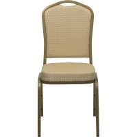 Flash Furniture Hercules Series Crown Back Stacking Banquet Chair In Brown Fabric - Copper Vein Frame