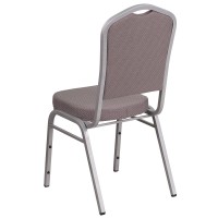 Flash Furniture Hercules Series Crown Back Stacking Banquet Chair In Gray Dot Fabric - Silver Frame