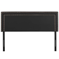 Modway Jessamine Vegan Leather Headboard King Size With Nailhead Trim In Black