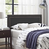 Modway Jessamine Vegan Leather Headboard King Size With Nailhead Trim In Black