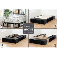 South Shore Flexible Platform Bed With Storage And Baskets Black Oak Queen