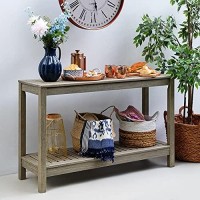 Cambridge Casual Westlake Console Table Indoor Outdoor Multifunctional Buffet Bar Storage Organizer, Solid Wood, Weathered Gray