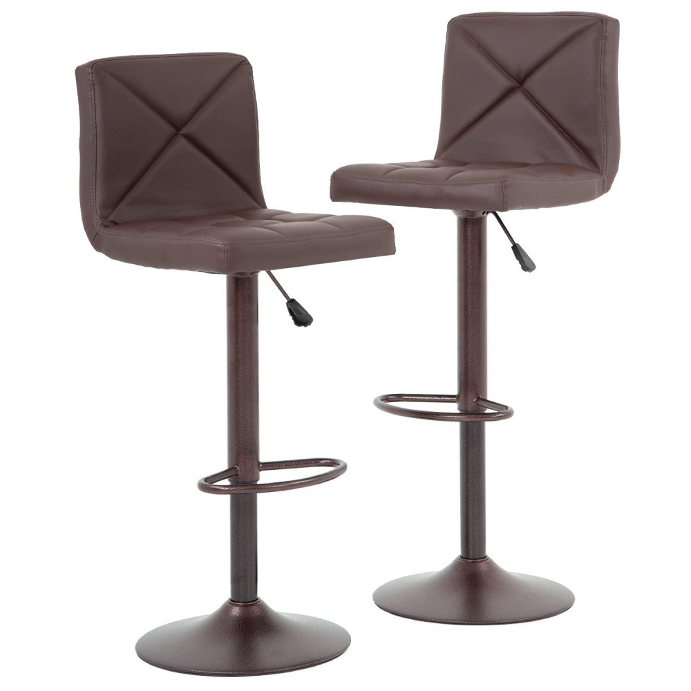 Bestoffice Counter Height Bar Stools Set Of 2 Pu Leather Modern Height Adjustable Swivel Barstools Hydraulic Chair Bar Stools