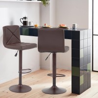 Bestoffice Counter Height Bar Stools Set Of 2 Pu Leather Modern Height Adjustable Swivel Barstools Hydraulic Chair Bar Stools