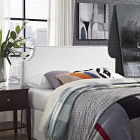 Modway Laura Vegan Leather Upholstered Full Size Headboard With Nailhead Trim In White