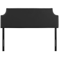 Modway Laura Vegan Leather Upholstered Full Size Headboard With Nailhead Trim In Black