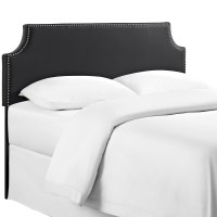 Modway Laura Vegan Leather Upholstered Full Size Headboard With Nailhead Trim In Black