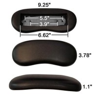 Replacement Office Chair Armrest Arm Pads Kidney Shaped (Set Of 2)