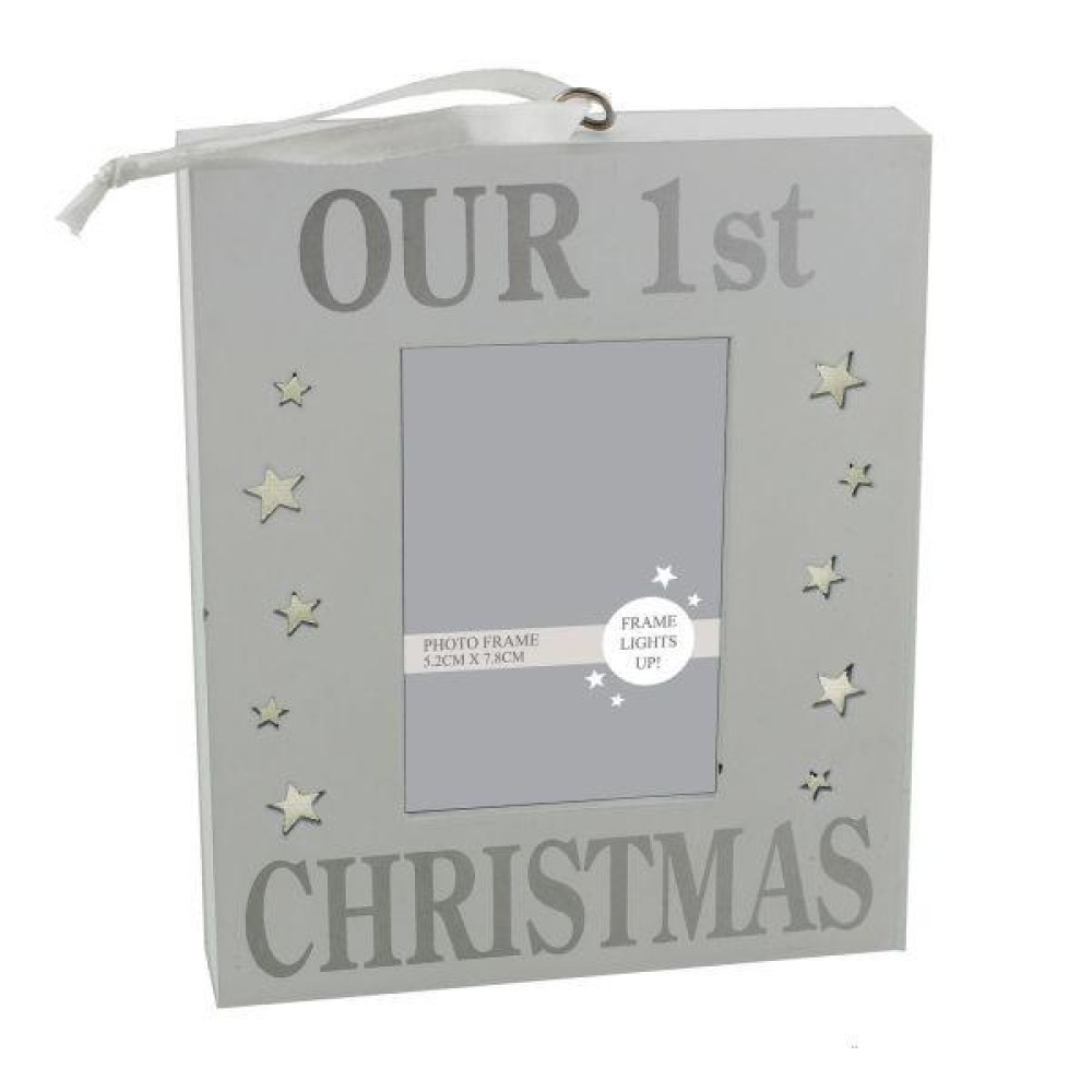 Light Up Mdf Wall Plaque - Our 1St Christmas  By Juliana