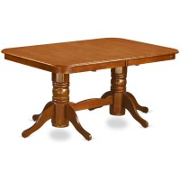 East West Furniture Napf5-Sbr-W 5 Piece Dining Room Table Set Includes A Rectangle Kitchen Table With Butterfly Leaf And 4 Dining Chairs, 40X78 Inch, Saddle Brown